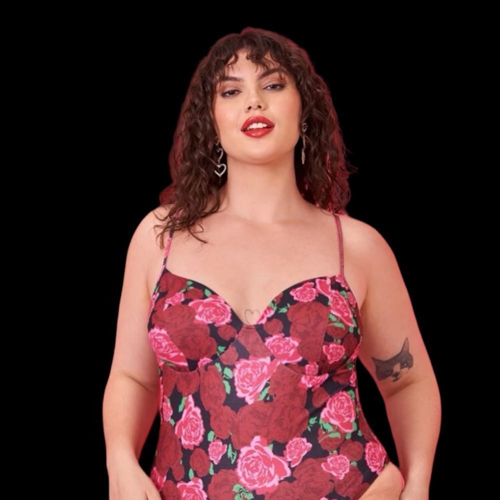 SHEIN | Plus Floral Print Cami Bodysuit | Size 20